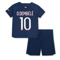 Camisa de Futebol Paris Saint-Germain Ousmane Dembele #10 Equipamento Principal Infantil 2023-24 Manga Curta (+ Calças curtas)